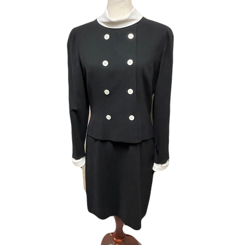 Brooks Brothers 1980s Double Breasted Wool Dress Jackie Kennedy Style‎ Sz 6